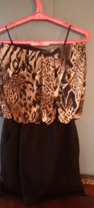 Cheetah print strapless Club dress